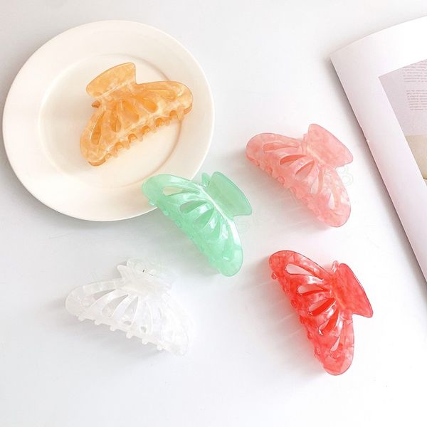 

korean hair claws ins hair accessories acetic acid plate temperament simple retro hair clip women back head headdress, Slivery;white