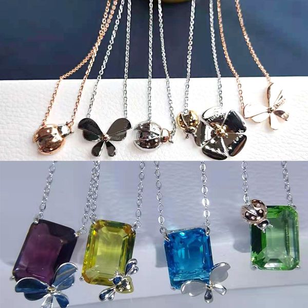 

2022 brand original jewelry designer necklace new zircon insect pendant female personality simple high-end sweater chain, Silver