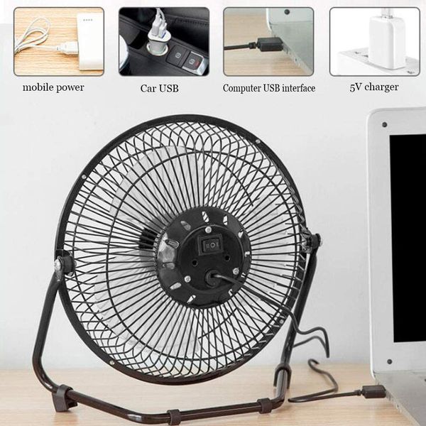 USB Masa Fan 8 inç Mini Taşınabilir Ultra Sessiz Masaüstü Soğutma Hayranları 360 Raporlama Sessiz Kişisel Ev Ofis Masası USB Powered