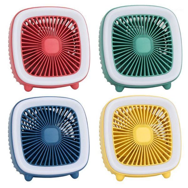 

portable mini deskfan retro tv design air cooler with led light usb 3 speeds u1je1