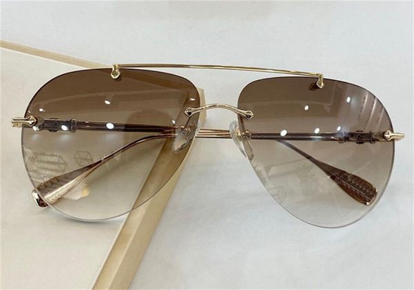 

new outdoor desing lens sunglasses stains quality pilot eyewear avant-garde generous style frames fashion man uv400 rimless and hxnil, White;black