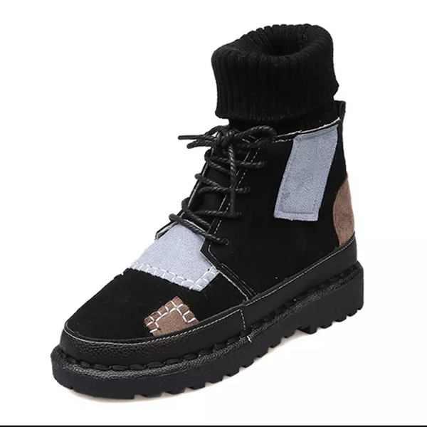 

vintage black high top flock velvet шнуровка трикотажные мартин сапоги зимние теплые сапоги классический non-slip мягкое дно работа