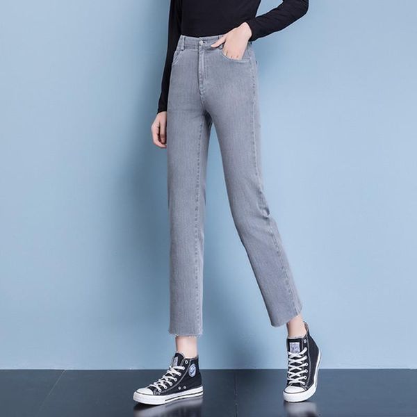 

high women mom jeans waist jeans woman high elastic stretch female washed denim skinny pencil pants, Blue