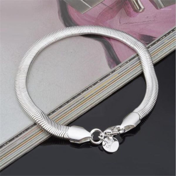 

925 sterling silver personality bracelet snake chain sideways fashion bracelet fashion jewelry wholesale1, Black