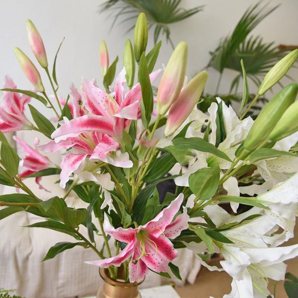 

simulated lily bouquet single high-grade european landing interior decorative flower arrangement plastic false flowers