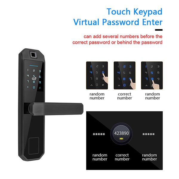 

lock door smart fingerprint office security interlligent home door lock with emergency key smart lock