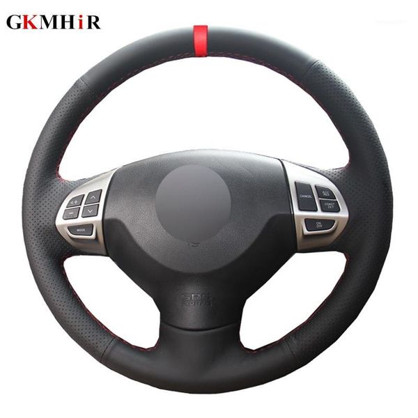 

artificial leather car steering wheel cover red marker for mitsubishi lancer ex 10 lancer x outlander asx colt pajero sport1