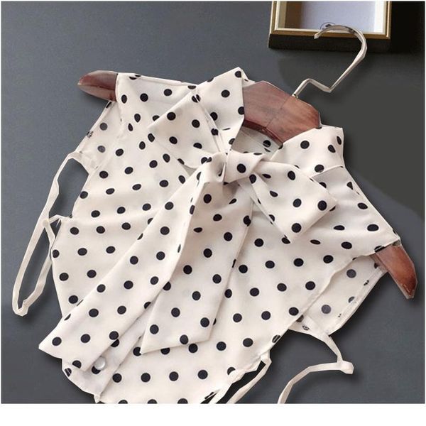 

front bow tie false collar shirts woman dot fake collar detachable collars for women sweater leopard nep kraagje ha jlliyz, Blue;red
