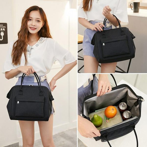 

fashion women cooler bag refrigerator tote men insulation lunch box travel thermal bag with zipper pockets ice pack purse1