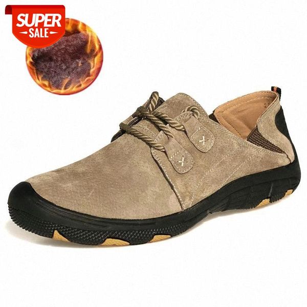 

fashion casual sports men's shoes loafers suede plus velvet men's winter shoes outdoor training hiking size 38-48 #t30x