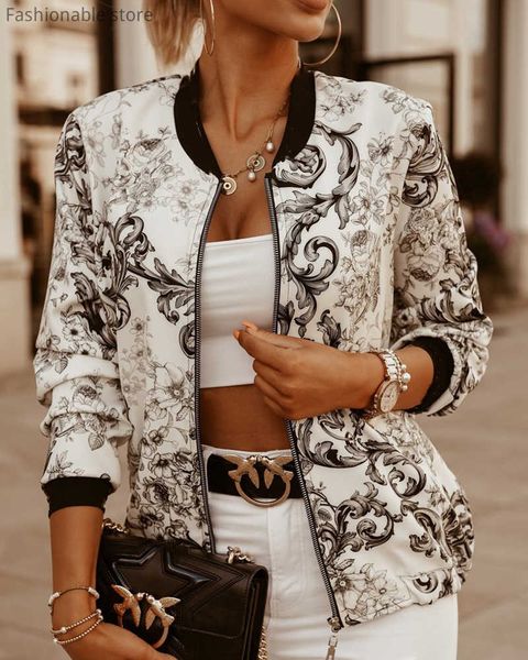 

autumn and winter women's clothing slim long-sleeved print jacket zipper short coat, Black;brown