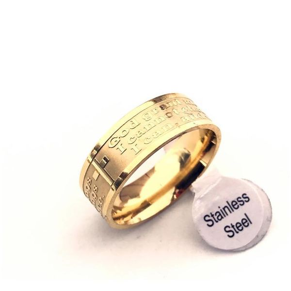 

stainless steel gold silver english serenity prayer cross etaching polishing ring(s wmtovz jeneffer