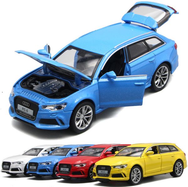 

diecast 1:32 scale alloy audi rs6 metal quattro luxury model pull back car for children toys with collection ing