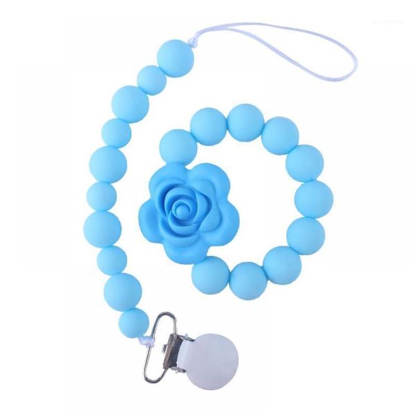 

pacifiers# infanr kids beads nipples holder chew toys accesories safe silicone gel molar teething pacifier chain clips1