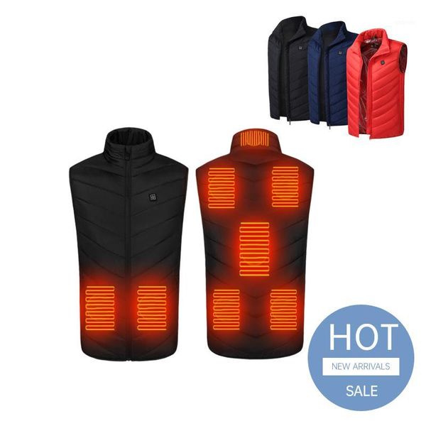 

outdoor t-shirts 2021 8 heating pads winter men electric heated vest usb thermal cloth feather hunting jacket1, Gray;blue