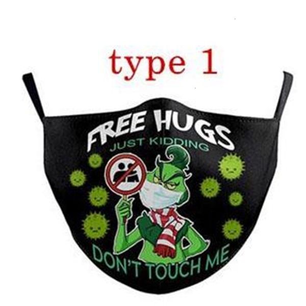

factory3d 26 christmas styles print cosplay grinch stole cotton masks reusable washable dust proof cute fashion fa