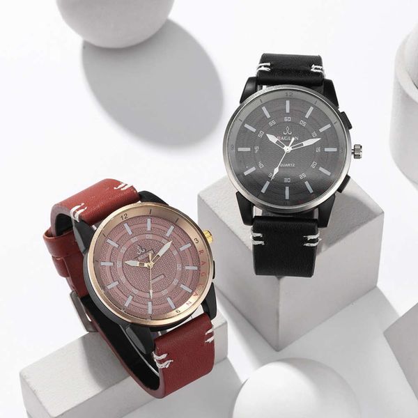 

concentric genuine leather men's wave point circle military watch car line imitates shi watch wind raglan sport, Slivery;brown