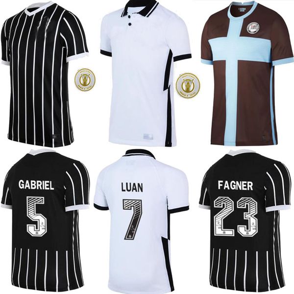 

2020 2021 corinthians soccer jerseys corinthian camisa de futebol home cassio ronaldo luan fagner 20 21 neto men away third football shirt, Black;yellow