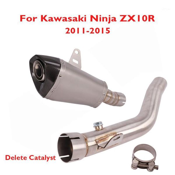 

motorcycle exhaust tip muffler baffle db killer connector link tube pipe slip on full system for ninja zx10r 2011-20201