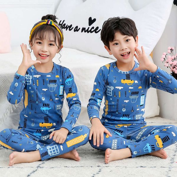 

autumn new thermal underwear set boys' girls' and pajamas baby home children's undershirt, Blue;red