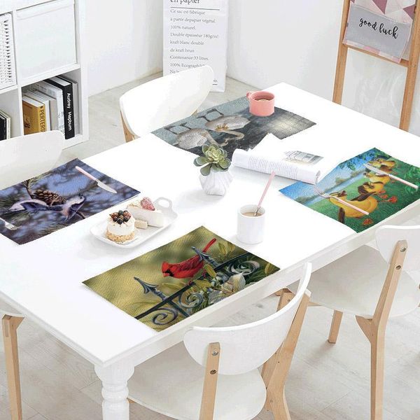 

om birds linens table napkins placemat place mat polyester fence parrot swan servilletas para bodas design party decor1