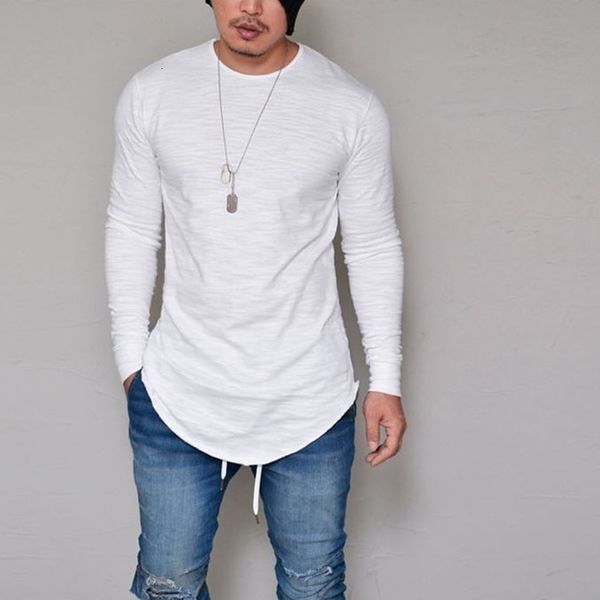 

mens long sleeve t shirt spring slim crew neck tees homme casual skateboard clothes, White;black