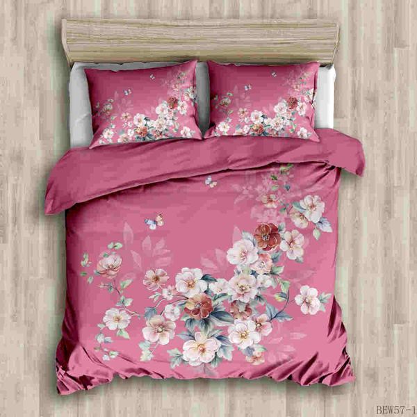 

3d flower печати пододеяльник pink пододеяльник king queen size одеяло обложка взрослый ребенок постельные принадлежности одеяло обложка