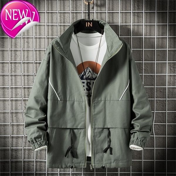 

casual england style new 2020 spring autumn cargo jacket men's brand clothes plus oversize m-5xl jk2059, Black