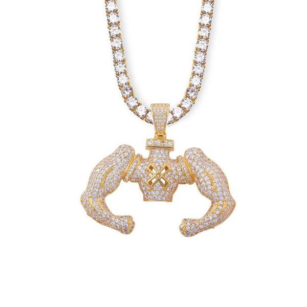 

fashion strong pendant men's pendant tennis necklace Â muscle men sports fitness hip hop bodybuilding jewelry, Silver