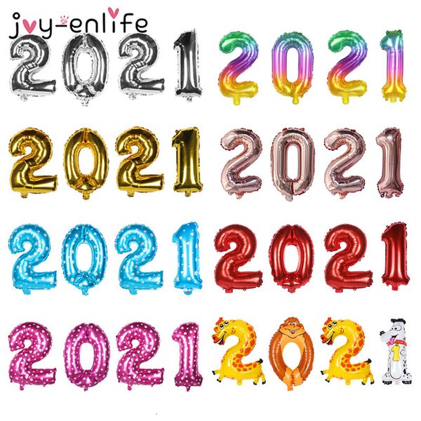 

4pcs/lot 16inch number foil balloons happy merry christmas decor home 2021 new year party celebration supplies