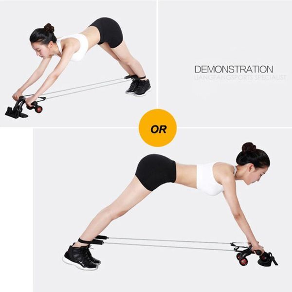 

resistance bands wheel pull rope fitness band high elastic stretch workout waist belly build abdominal slim equipment home a501