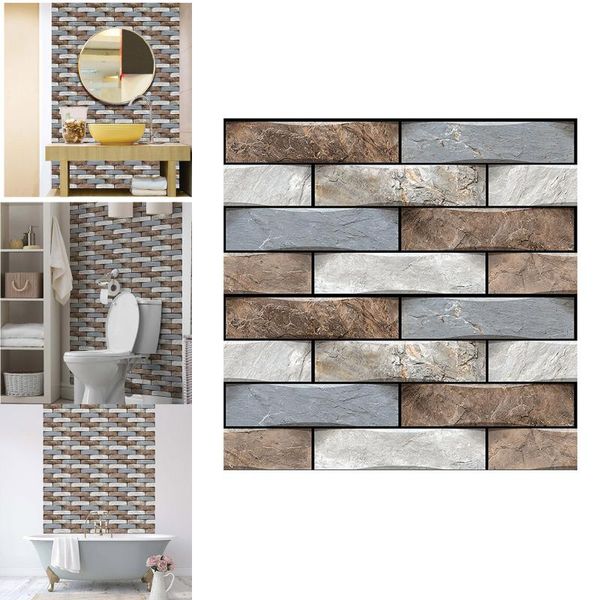 

wall stickers kakuder 3d stereo waterproof simulation self-stick tv background kitchen bathroom decor desivo de parede drop ship