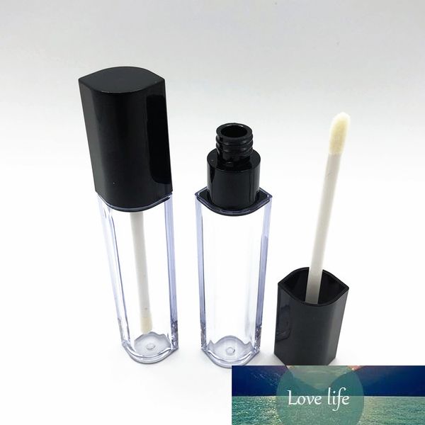 Nova Chegada 7ml Vazio Lip de Brilho Tubos Rhombus Preto LID Clear Lip Glaze Tubo Mini Amostra de Amostra Diy Batom Embalagem Recipiente