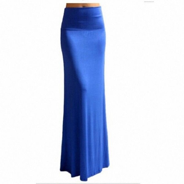 

muslim women high waist bodycon maxi skirt long pencil skirts dress elastic waistband blue army green black s m l / slim u8zl#