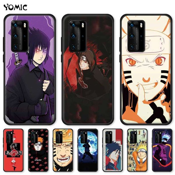 

1dwnaruto akatsuki mobile phone soft cover, huawei p30, p40 pro, p20 lite, p smart z, y6, y92019, y6p, y8p black protective cover