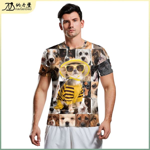 

2019 new loose large cartoon 3d digital printing short sve t-shirt for men, Black