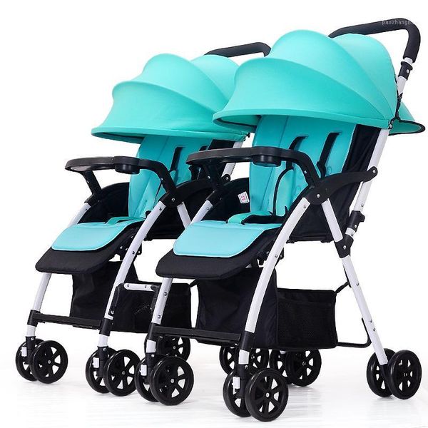 

strollers# lightweight twin baby stroller double trolley foldable can be flat and detachable two-way implementation carriage 0-36m1