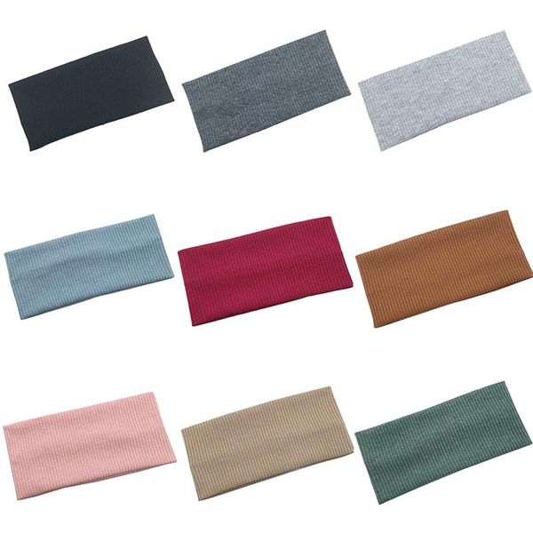 

women headband stretch knitted cotton headband solid color sport yoga hairband casual female hair accessories elastic hair bands q sqcmgz