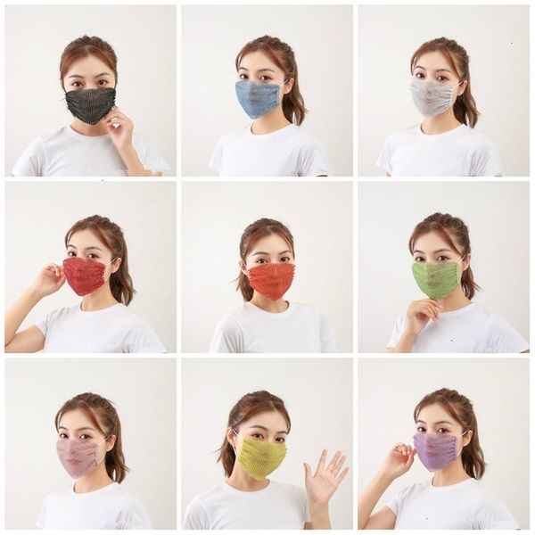 

sequin dust proof diamond washable reusable fashion bar party design face mask t3i5883