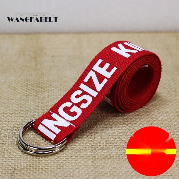 

cq9cv canvas korean style nylon canvas letter and women's men's belt belt double ringstudent fashion printing 9kd44, Black;brown