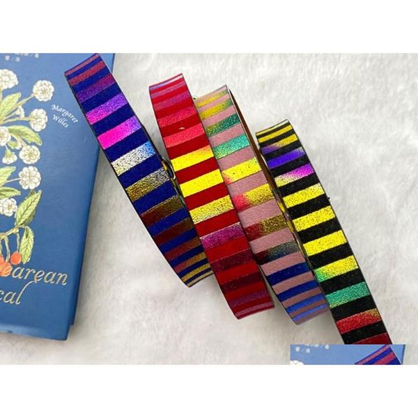 

pet dog collar necklace rainbow pu leather stripped gyjaw