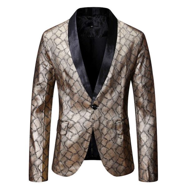 

flower new gold men's single casual suit in autumn 2020, White;black