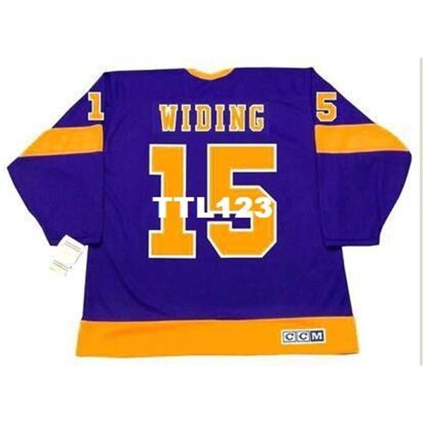 

740 #15 juha widing los angeles kings 1970.1974 ccm vintage home hockey jersey or custom any name or number retro jersey, Black