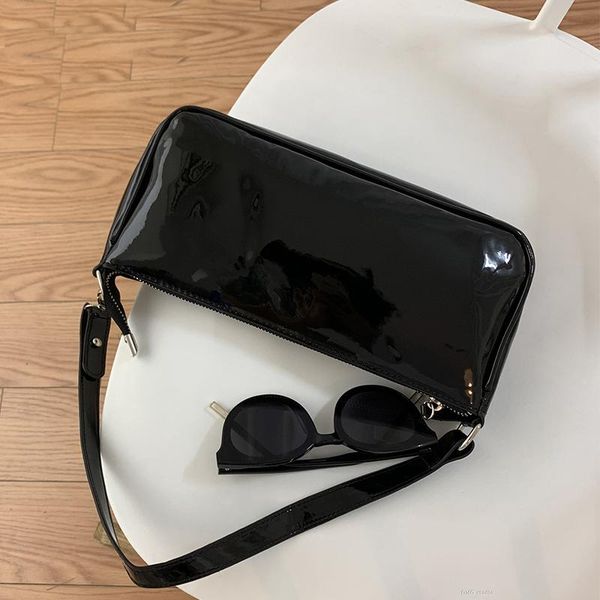 

2020 new vintage baguette bag for women shoulder retro split pu leather black underarm package ladies small messenger handbag