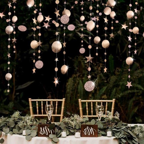 

circle xmas 4m glitter decorations garland tree ornament new year 2021 merry christmas home decor paper string navidad