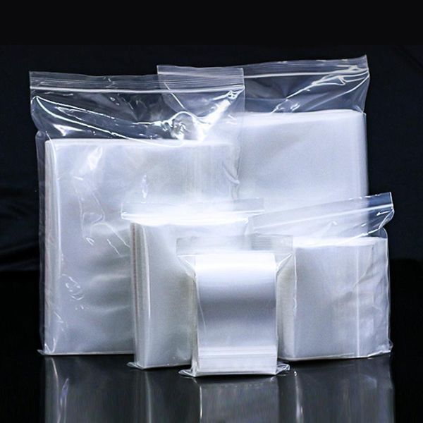 

100pcs/lot clear zipper bags package storage bag zipper thick plastic small jewelry packing reclosable zip bag 3 sizes