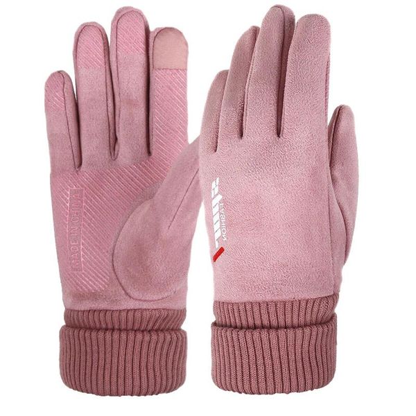 

womens touch screen gloves winter fashion elegant ladies warm cashmere windproof full finger mittens wrist guantes gift #yj, Blue;gray