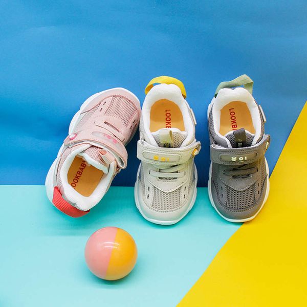 

functional girl's non slip children's net sports breathable casual boy's baby soft soled walking shoo8xb, Black;red