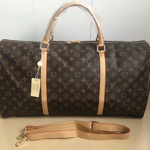 

2019 men women travel bags hand luggage travel bag men pu leather handbags large bag totes 55cm lv louis vuitton s6