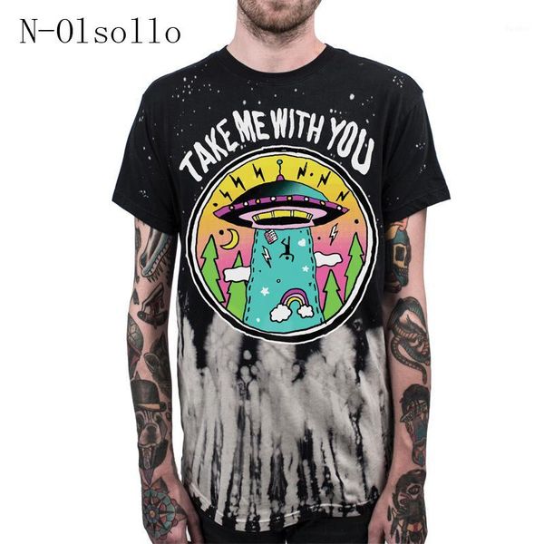 

harajuku 3d tumblr alien printed t-shirts short sleeve loose casual women clothing 2017 summer funny tee shirts o-neck skull, White